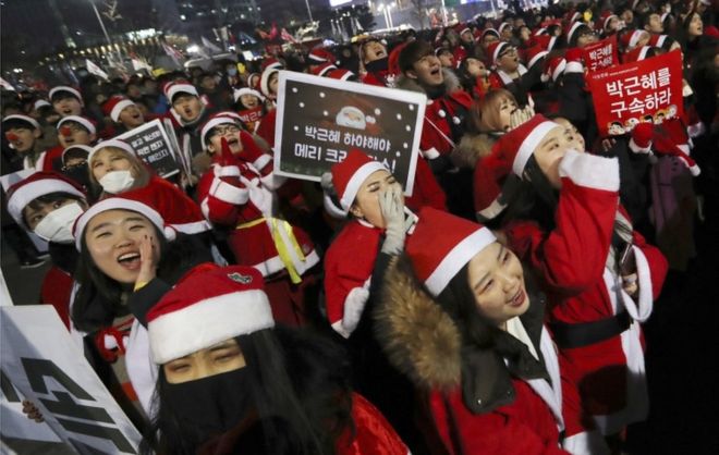 `Santa protest` against South Korea President Park Geun-hye